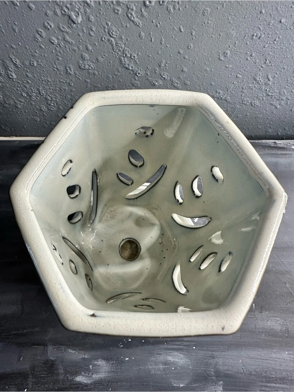 Ceramic glazed white orchid pot 6X4 inch